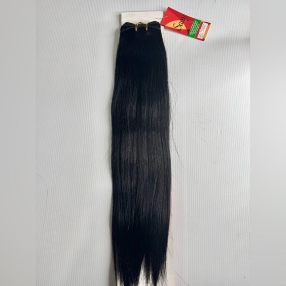 18 In 100% Human hair Black Weave Extensions - Picture 1 of 6